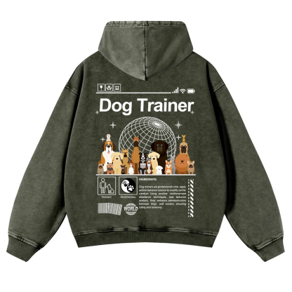 Dog Trainer Washed Hoodie wearishow