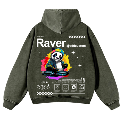 Addcustom Raver Washed Hoodie wearishow