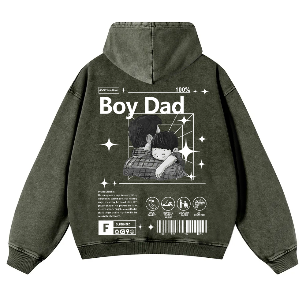 Boy Dad Washed Hoodie wearishow