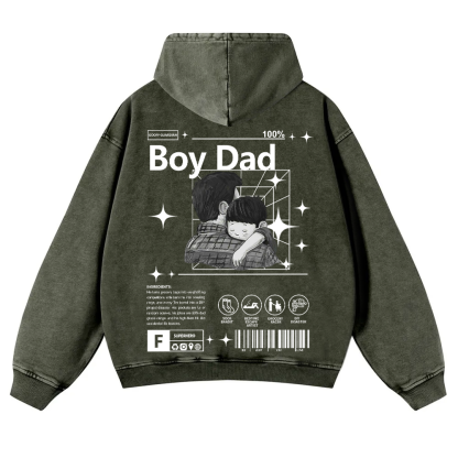 Boy Dad Washed Hoodie wearishow