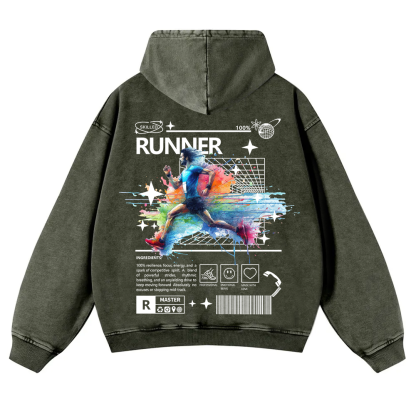 Runner Washed Hoodie wearishow