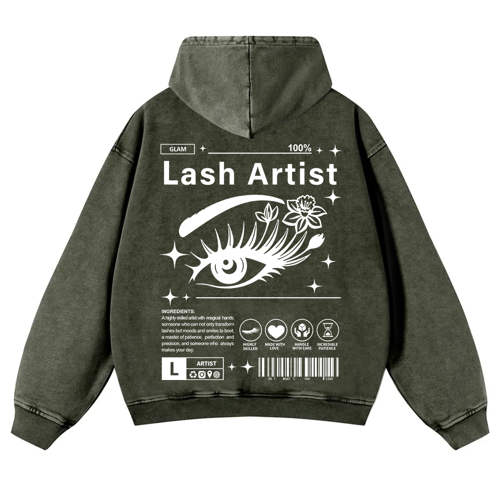 Lash Artist Washed Hoodie wearishow