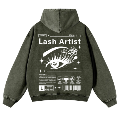 Lash Artist Washed Hoodie wearishow