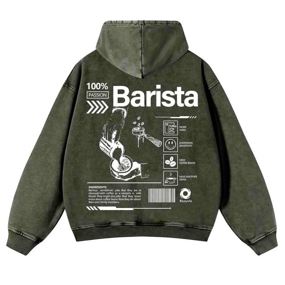 Barista Washed Hoodie wearishow