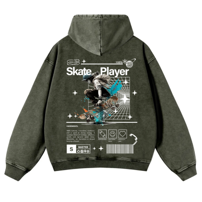 Skate Player  Washed Hoodie wearishow