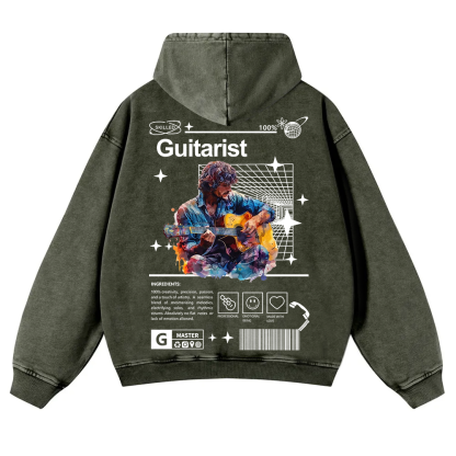 Guitarist Washed Hoodie wearishow