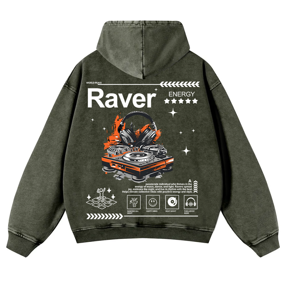 Raver Washed Hoodie wearishow