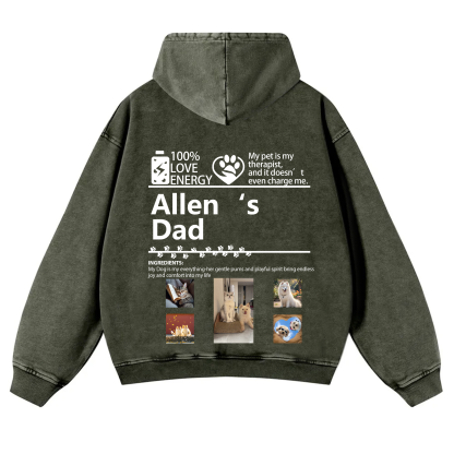 Pets Photos Creative Customized Unisex Washed Hoodie