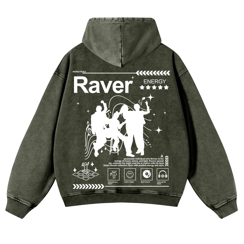Raver Washed Hoodie wearishow