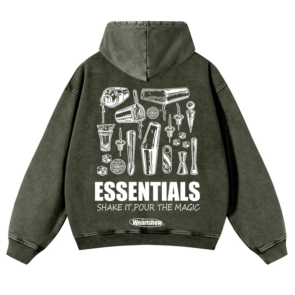 Bartender Essentials Washed Hoodie wearishow