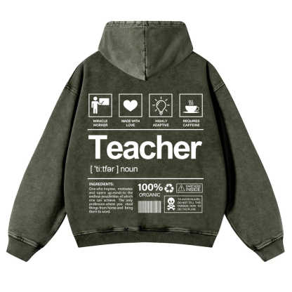 Teacher Washed Hoodie wearishow