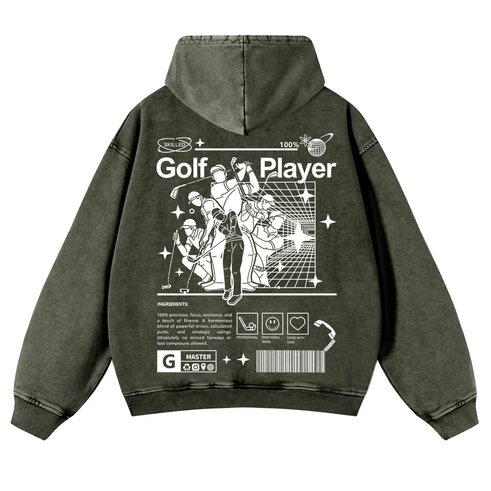 Golf Player Washed Hoodie wearishow