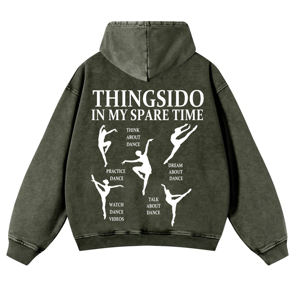 Thingsido In My Spare Time Washed Hoodie wearishow