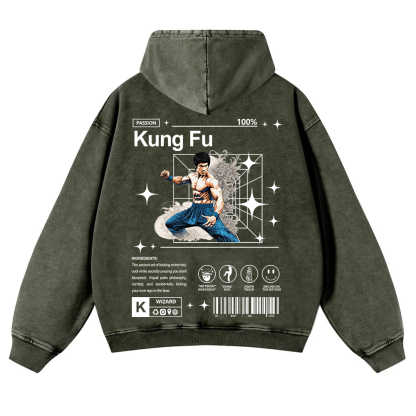 Kung Fu Washed Hoodie wearishow
