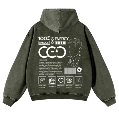 CEO  Unisex Fit Vintage Washed Hoodie