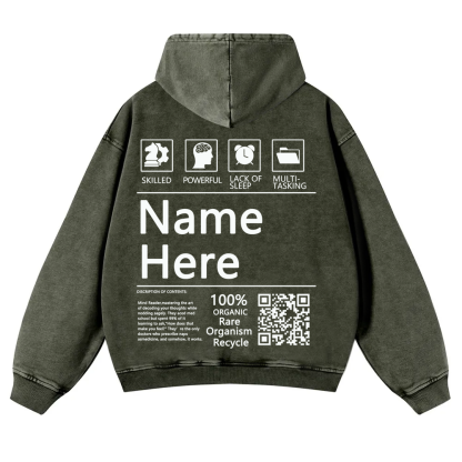 QR Code Customized Unisex Fit Washed Hoodie