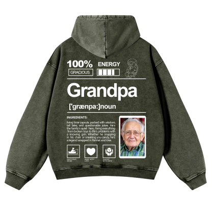 Addcustom Photo family Vintage Washed Hoodie