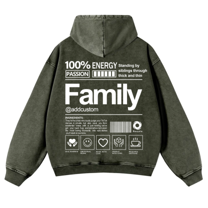 Family Addcustom  Vintage Washed Hoodie