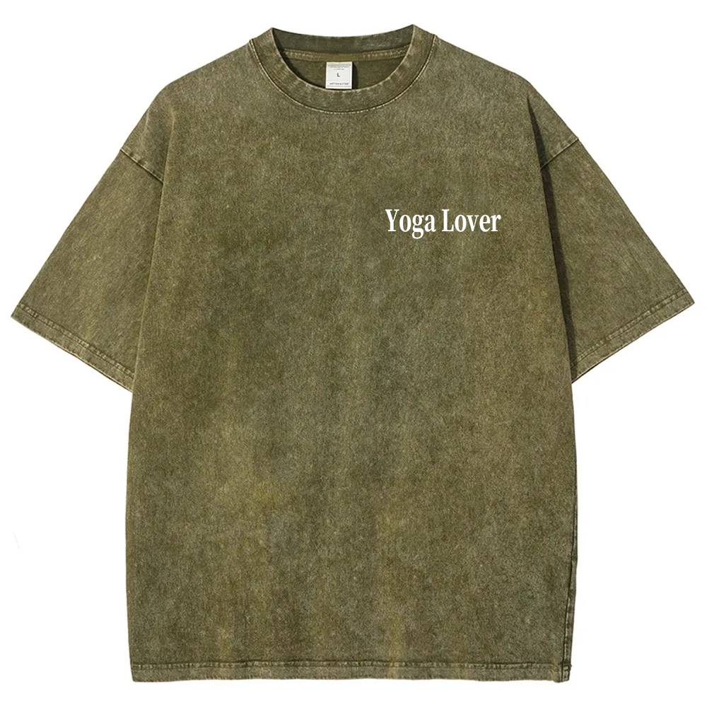 Yoga Lover Casual Washed T-Shirt