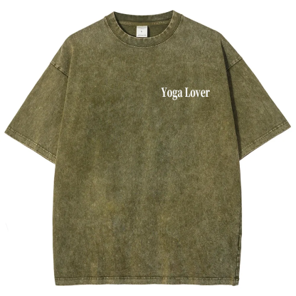 Yoga Lover Casual Washed T-Shirt