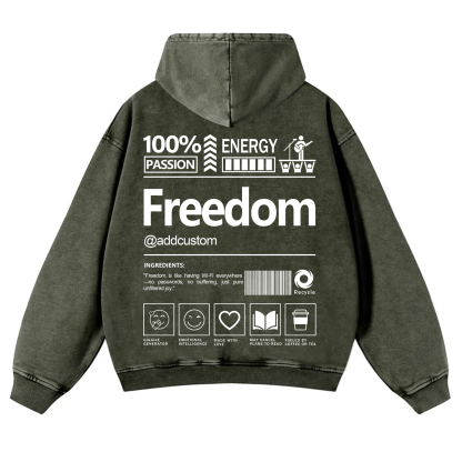 Freedom Addcustom  Vintage Washed Hoodie