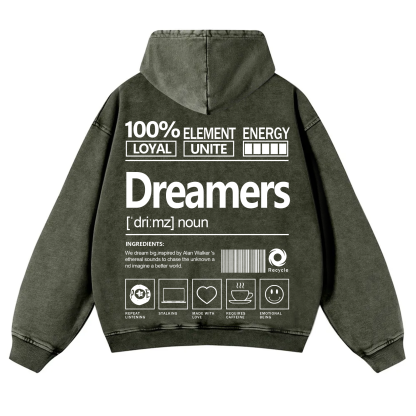 Dreamers Unisex Fit Vintage Washed Hoodie