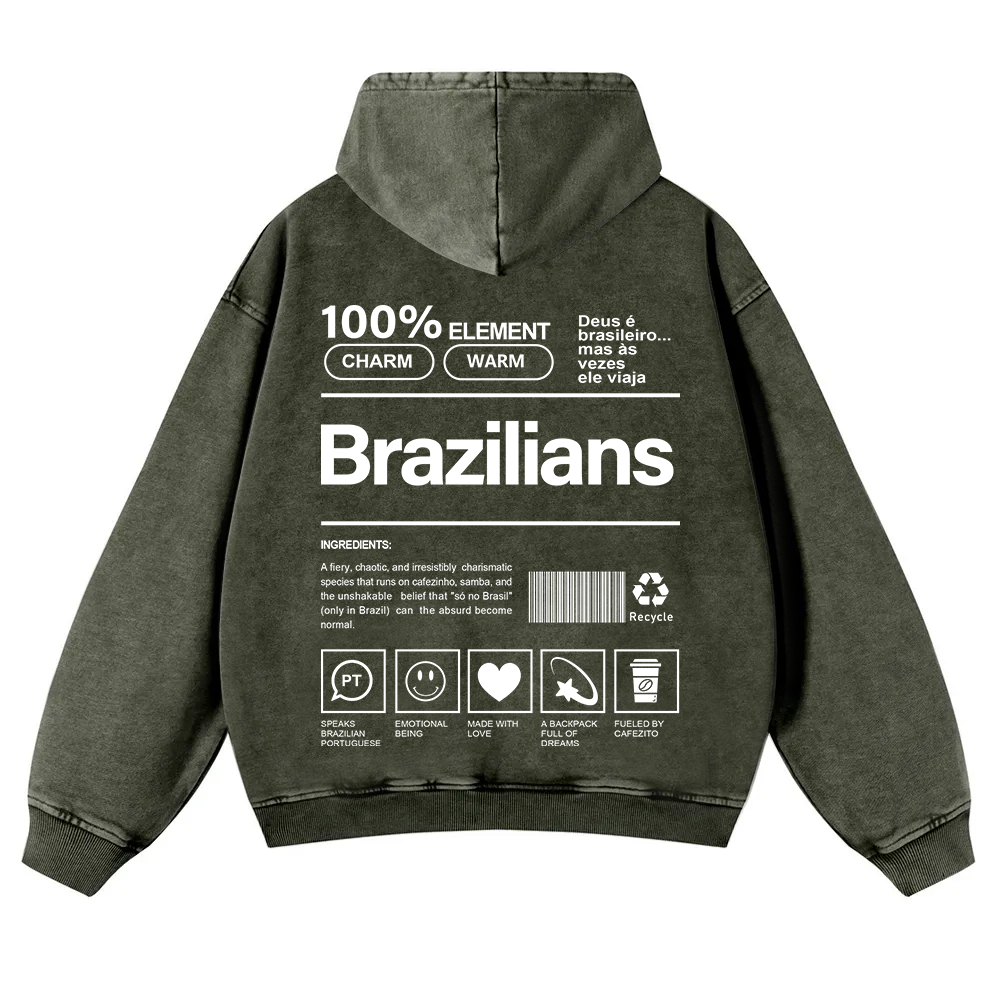 Brazilians Unisex Fit  Washed Hoodie wearishow