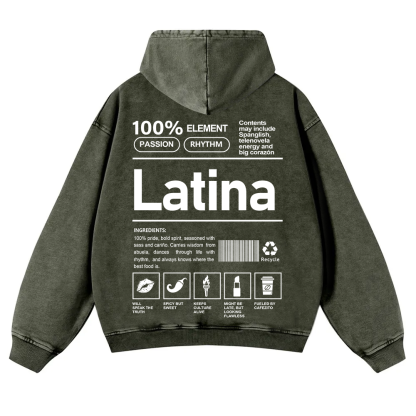Latina Unisex Fit  Washed Hoodie wearishow