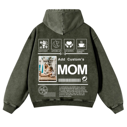 MOM Custom Casual Washed Hoodie wearishow