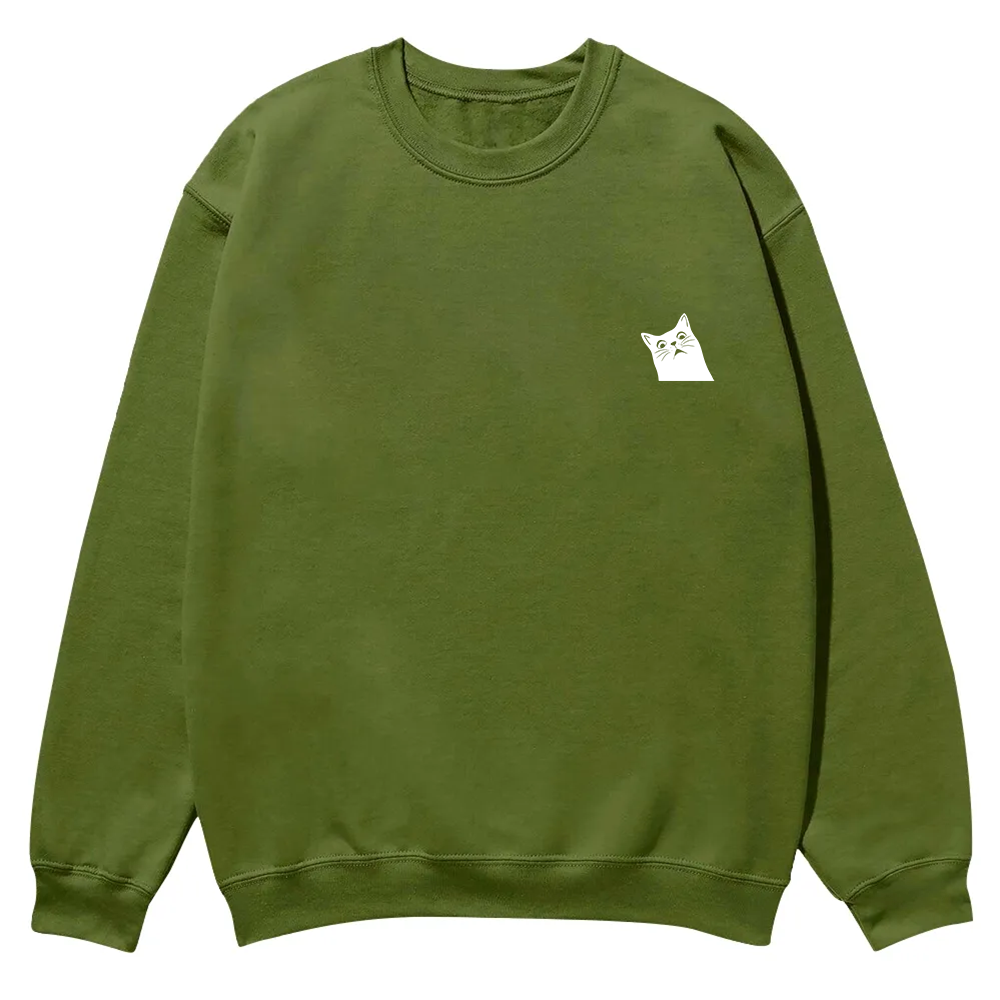 Cat Trick Customized Unisex Casual Crewneck Sweatshirt wearishow