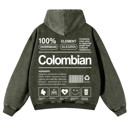 Colombian Unisex Fit  Washed Hoodie wearishow