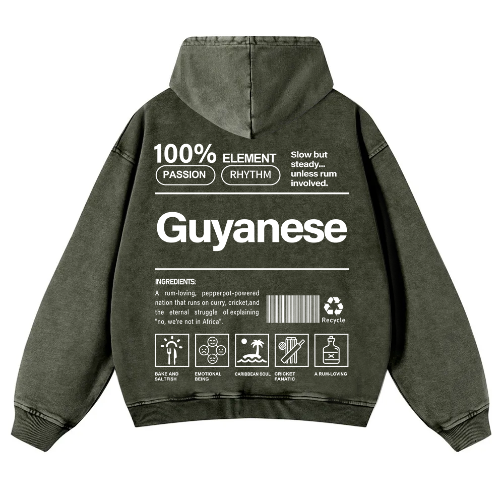 Guyanese Unisex Fit  Washed Hoodie wearishow