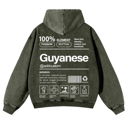 Guyanese Addcustom Unisex Fit  Washed Hoodie wearishow