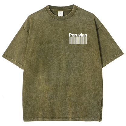 Peruvian Addcustom Unisex Fit  Washed T-Shirt