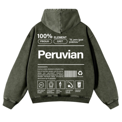 Peruvian Unisex Fit  Washed Hoodie wearishow