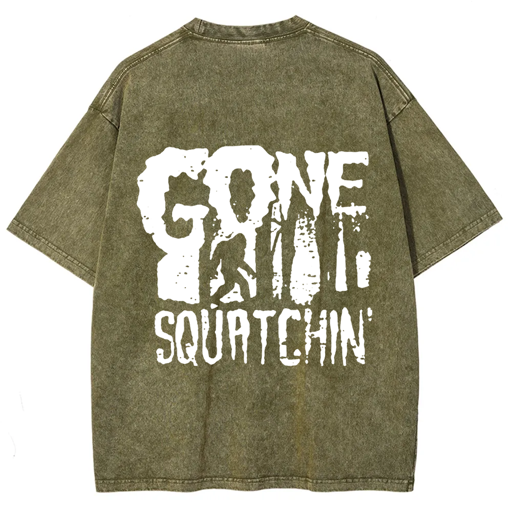Unisex Vintage Gone Squatching Funny Big Foot t-Shirt