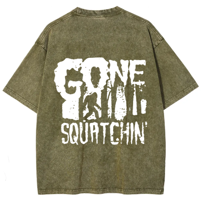 Unisex Vintage Gone Squatching Funny Big Foot t-Shirt