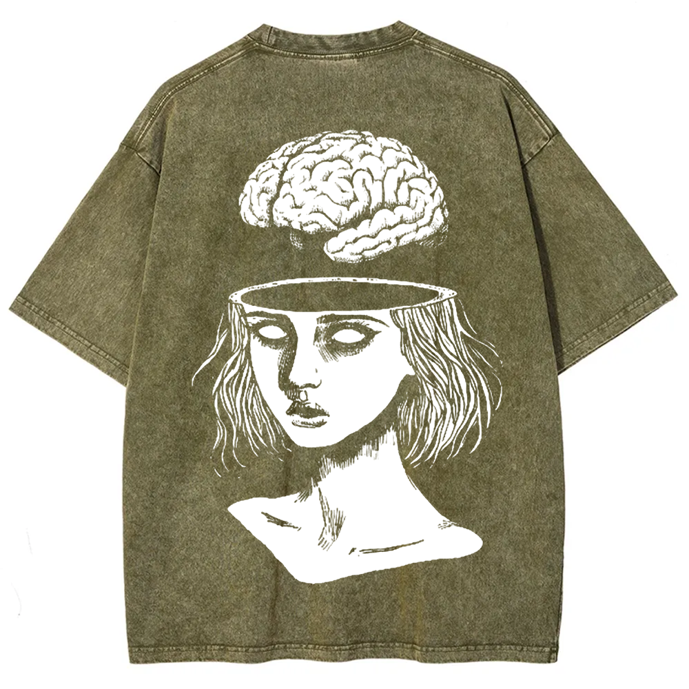 Unisex Vintage  Brain Escape Horror Art  t-Shirt