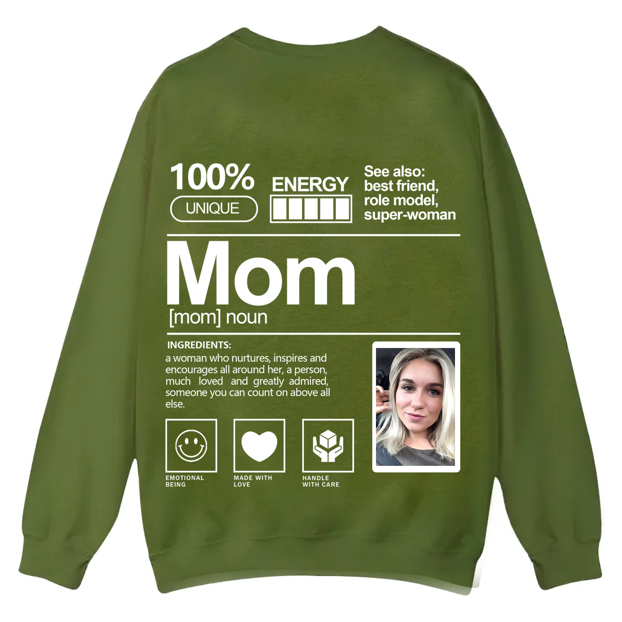 Addcustom  Photo family Casual Crewneck Sweatshirt