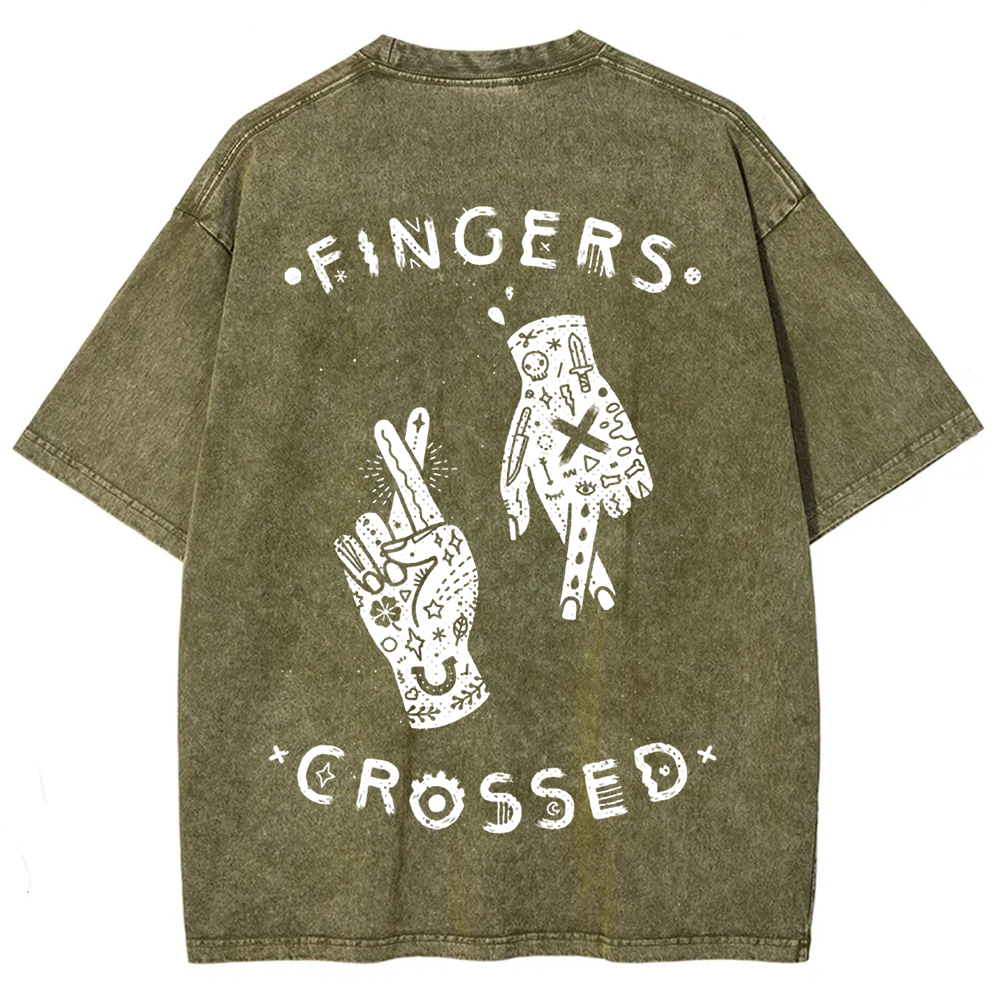 Unisex Vintage Fingers Crossed Music t-Shirt