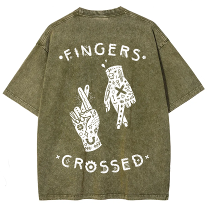Unisex Vintage Fingers Crossed Music t-Shirt