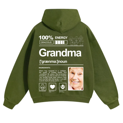 Addcustom Photo Grandma Solid Color Hoodie