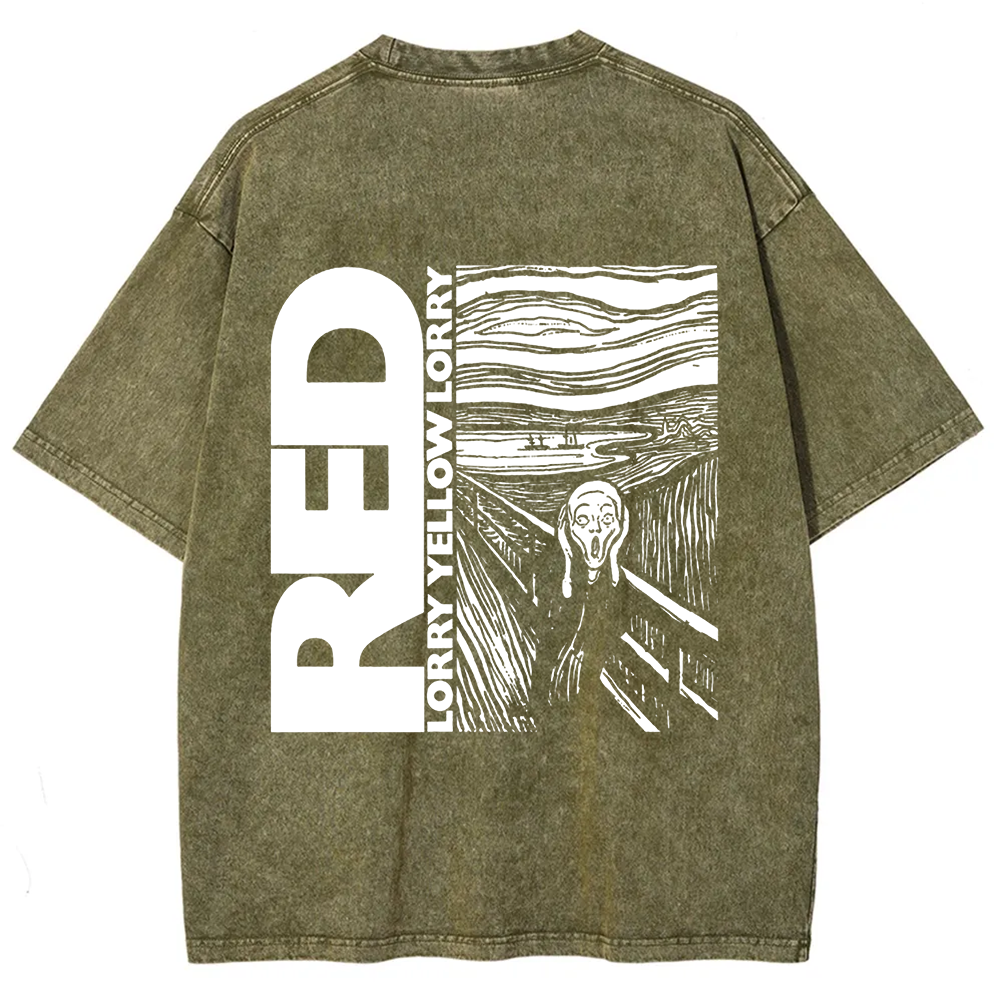 Unisex Vintage  Red Lorry Yellow Lorry Band t-Shirt