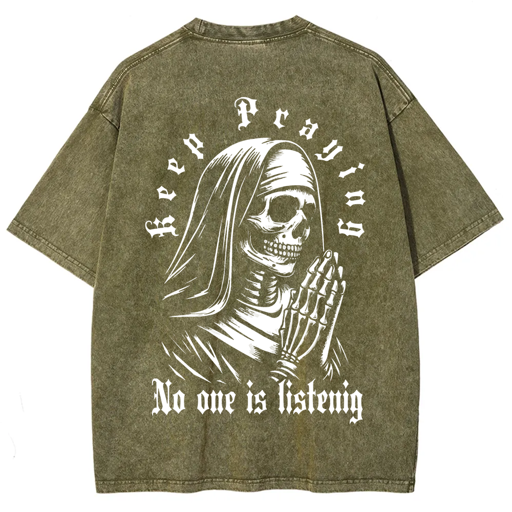 Unisex Vintage Satanic Skull Devil Nun t-Shirt