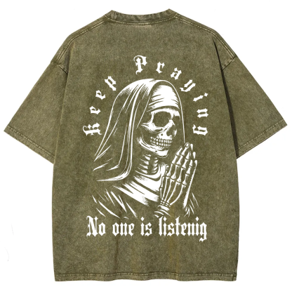 Unisex Vintage Satanic Skull Devil Nun t-Shirt