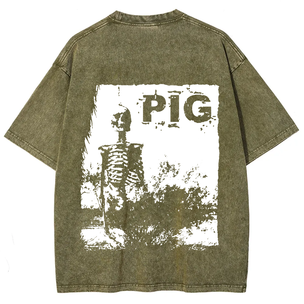 Unisex Vintage Pig Horror Movie t-Shirt