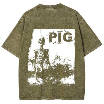 Unisex Vintage Pig Horror Movie t-Shirt