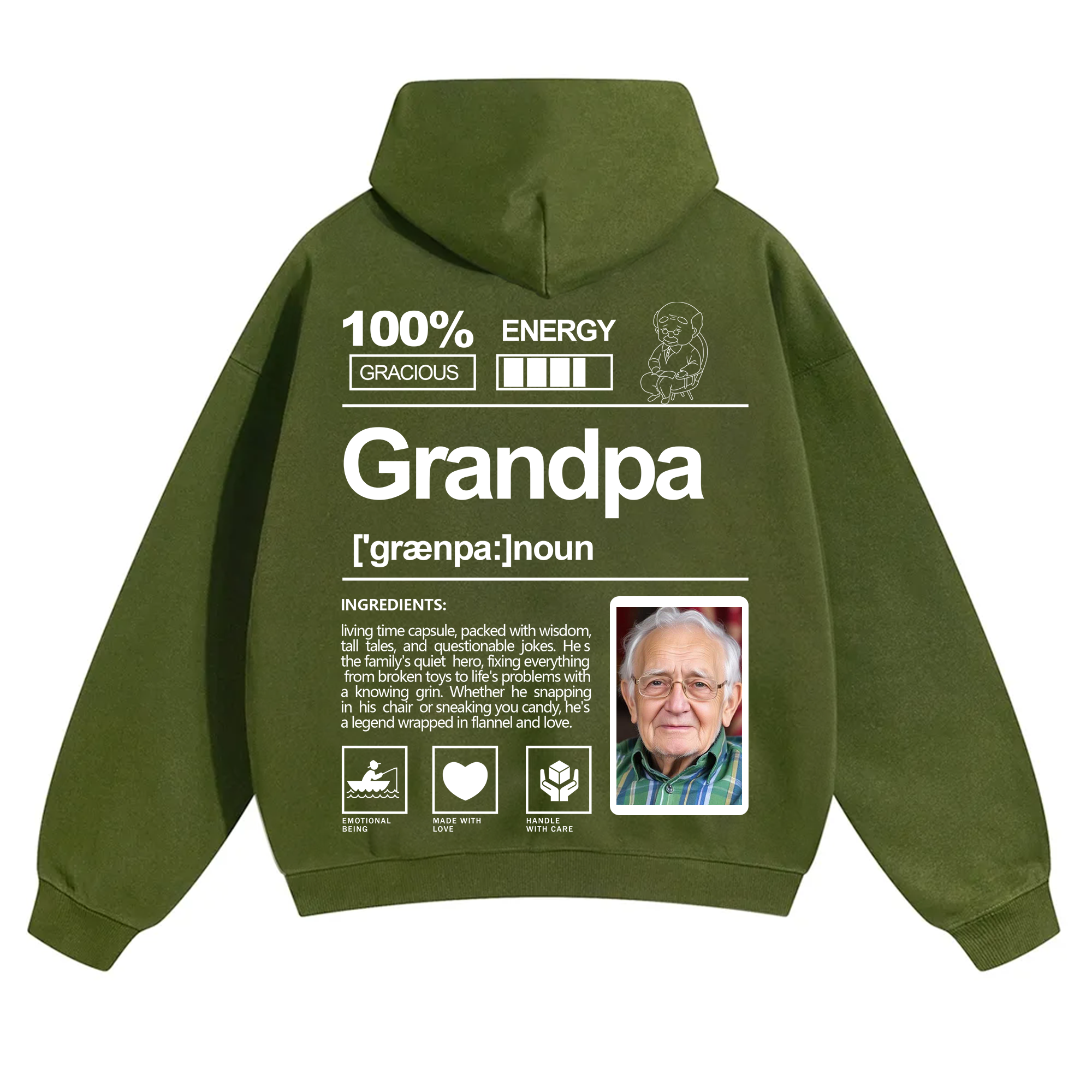 Addcustom Photo family Solid Color Hoodie