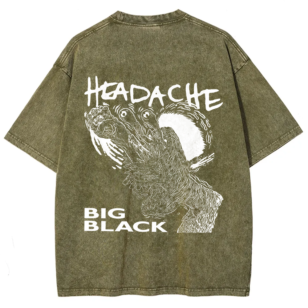 Unisex Vintage  Big Black Headache Song Music t-Shirt