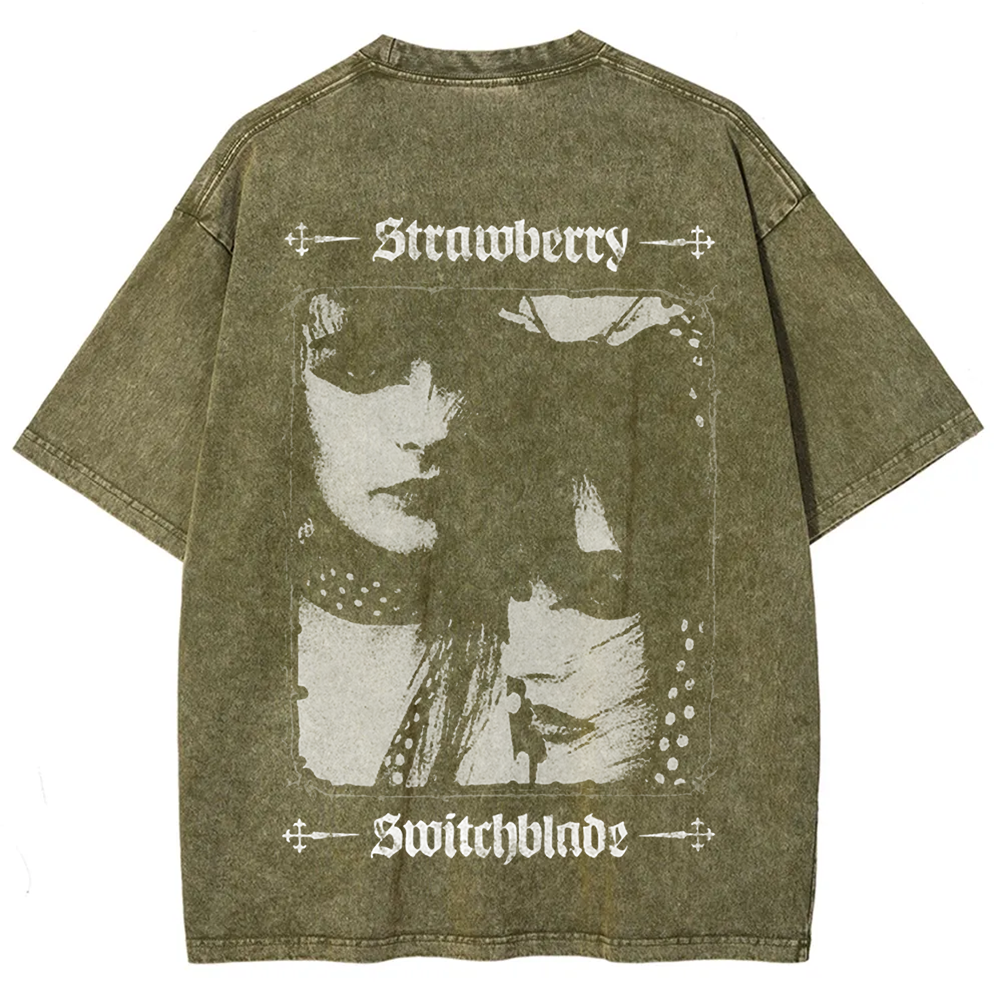 Unisex Vintage Strawberry Switchblade Band  t-Shirt